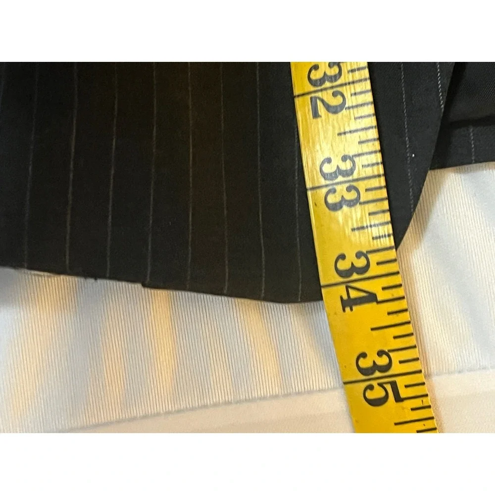 Ralph Lauren Dillards Jacket 46L Black Charcoal Pinstripe Made In Canada Wool